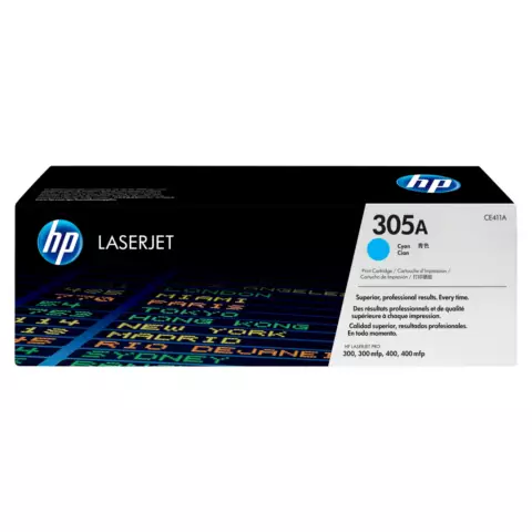 An image of a product called HP 305A Cyan Original LaserJet Toner Cartridge (CE411A)