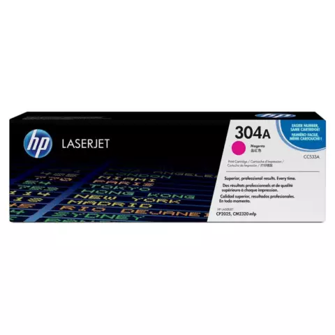 An image of a product called HP 304A Magenta Original LaserJet Toner Cartridge (CC533A)