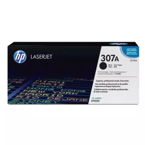 An image of a product called HP 307A Black Original LaserJet Toner Cartridge (CE740A)