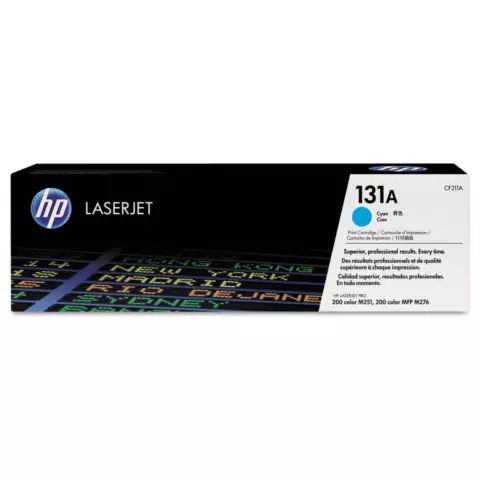 An image of a product called HP 131A Cyan Original LaserJet Toner Cartridge (CF211A)