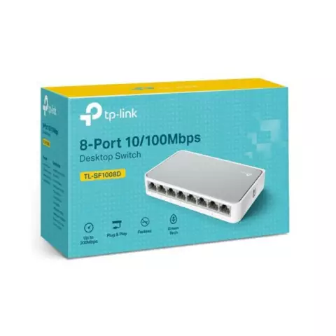 An image of a product called TP-LINK SWITCH 08 PORTS TL-SF1008D 10/100MBPS (1730502143)