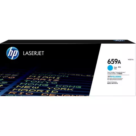 An image of a product called HP 659A Cyan Laser Jet Toner Cartridge (W2011A)