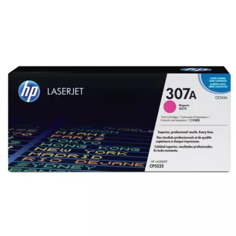 An image of a product called HP 307A Magenta Original LaserJet Toner Cartridge (CE743A)