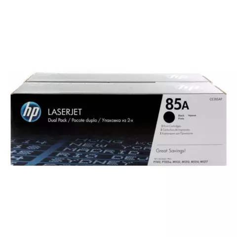 An image of a product called HP 85A Black Dual Pk LJ Toner Cartridge (CE285AF)