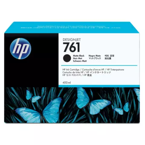 An image of a product called HP 761 400-ml Matte Black DesignJet Ink Cartridge (CM991A)