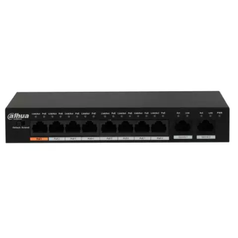 Dahua 10-Port Unmanaged Desktop Switch with 8-port PoE (1.0.01.20.10619)